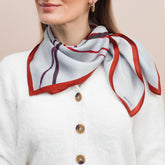 Silk scarf "Poetry in red and grey"